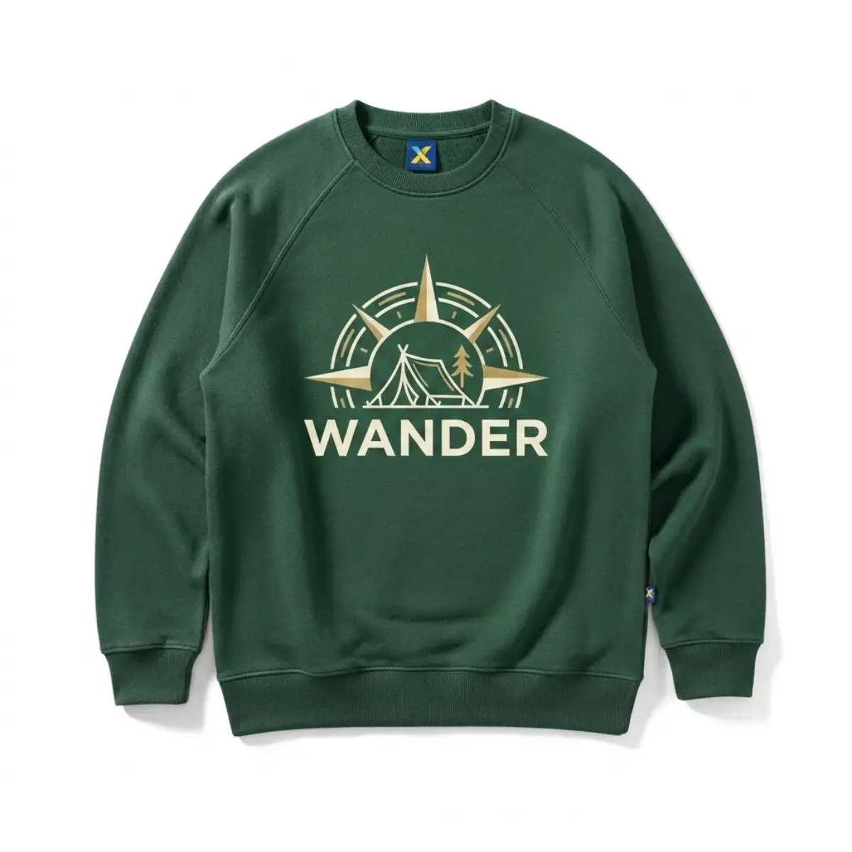 Custom Green Wander Heavyweight Crewneck Sweatshirt